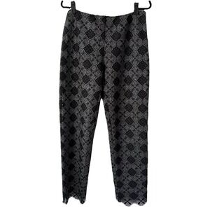 Cureté Black Lace Overlay Pants Womens Size 10 Sheer Straight Evening Gothic USA